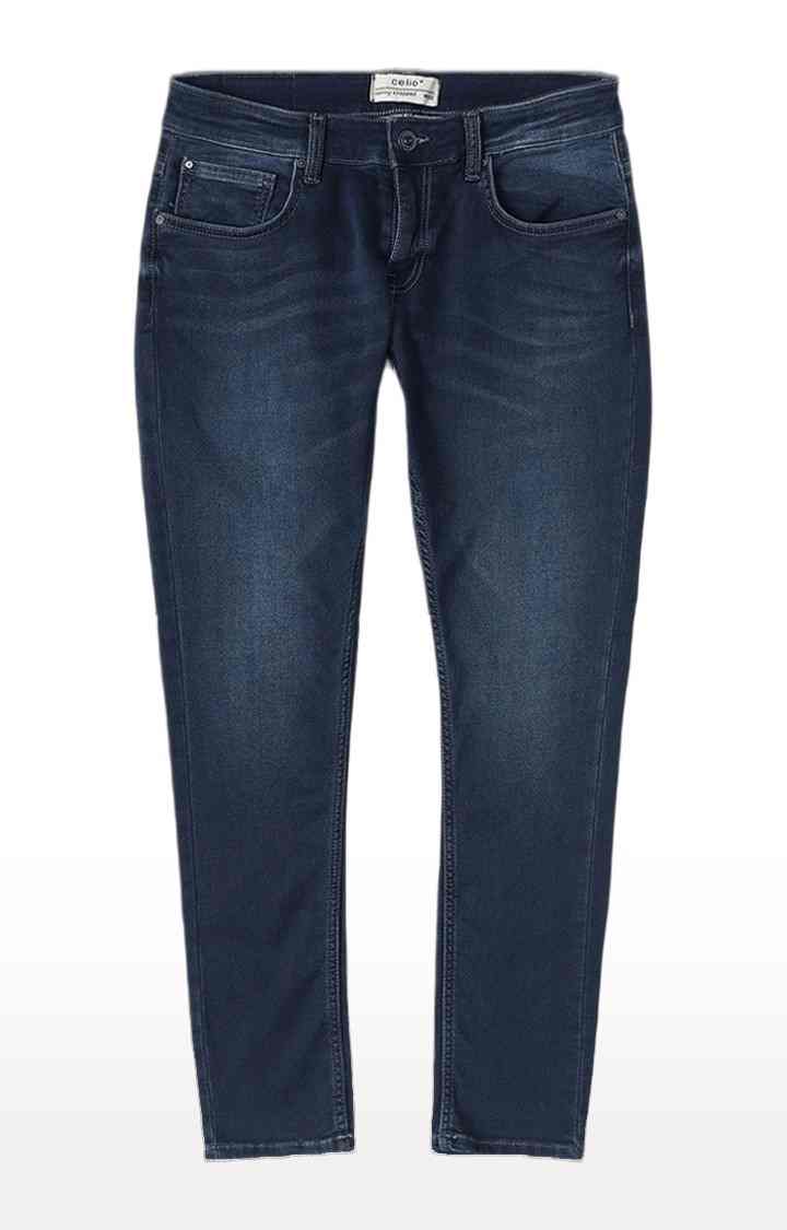 Navy Blue Skinny Ankle Length Jeans