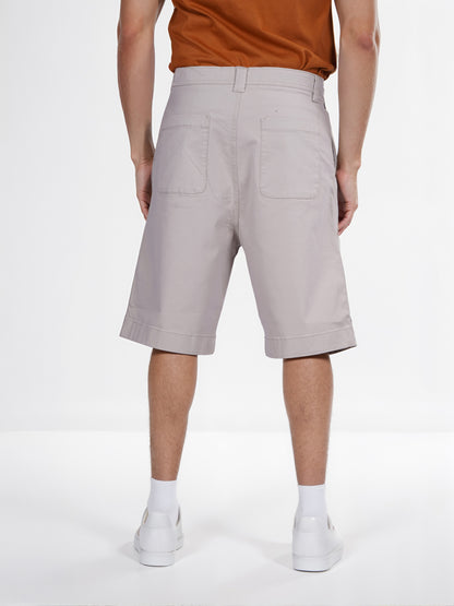 Celio* Cotton Regular Fit Beige Bermuda