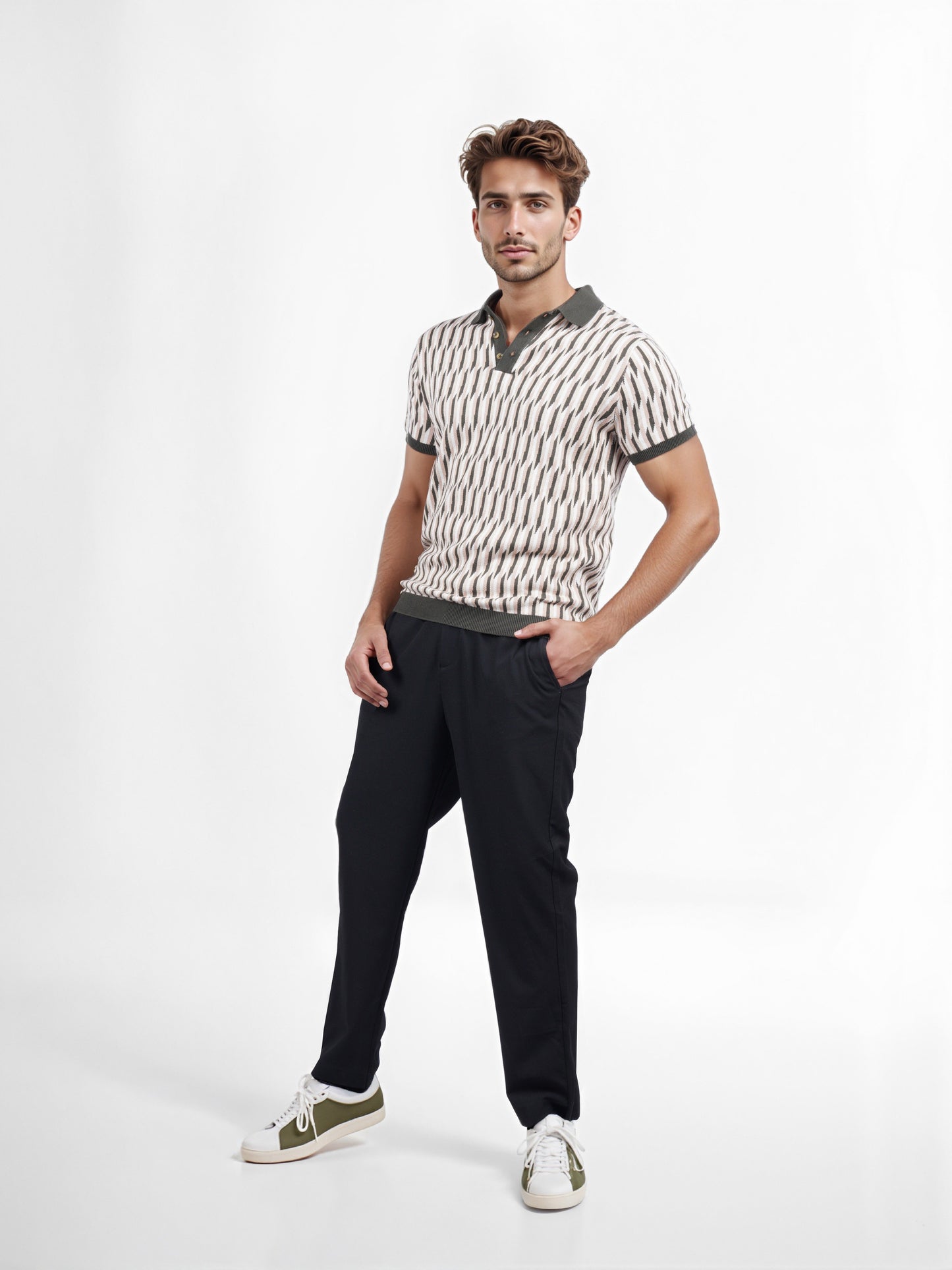 Celio* Men Olive Printed Regular Fit Cotton T-shirt