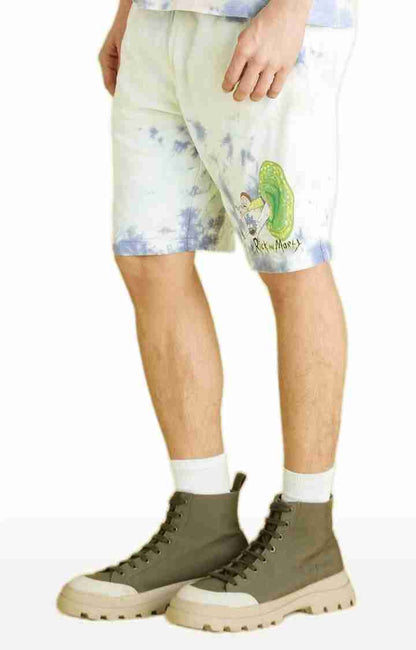 Rick & Morty - Yellow Tie Dye Cotton Shorts