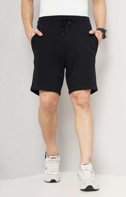 Black Regular Fit Shorts