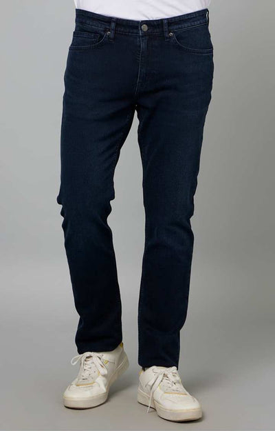 Celio* Cotton-Blend Straight Slim Fit Blue Jean