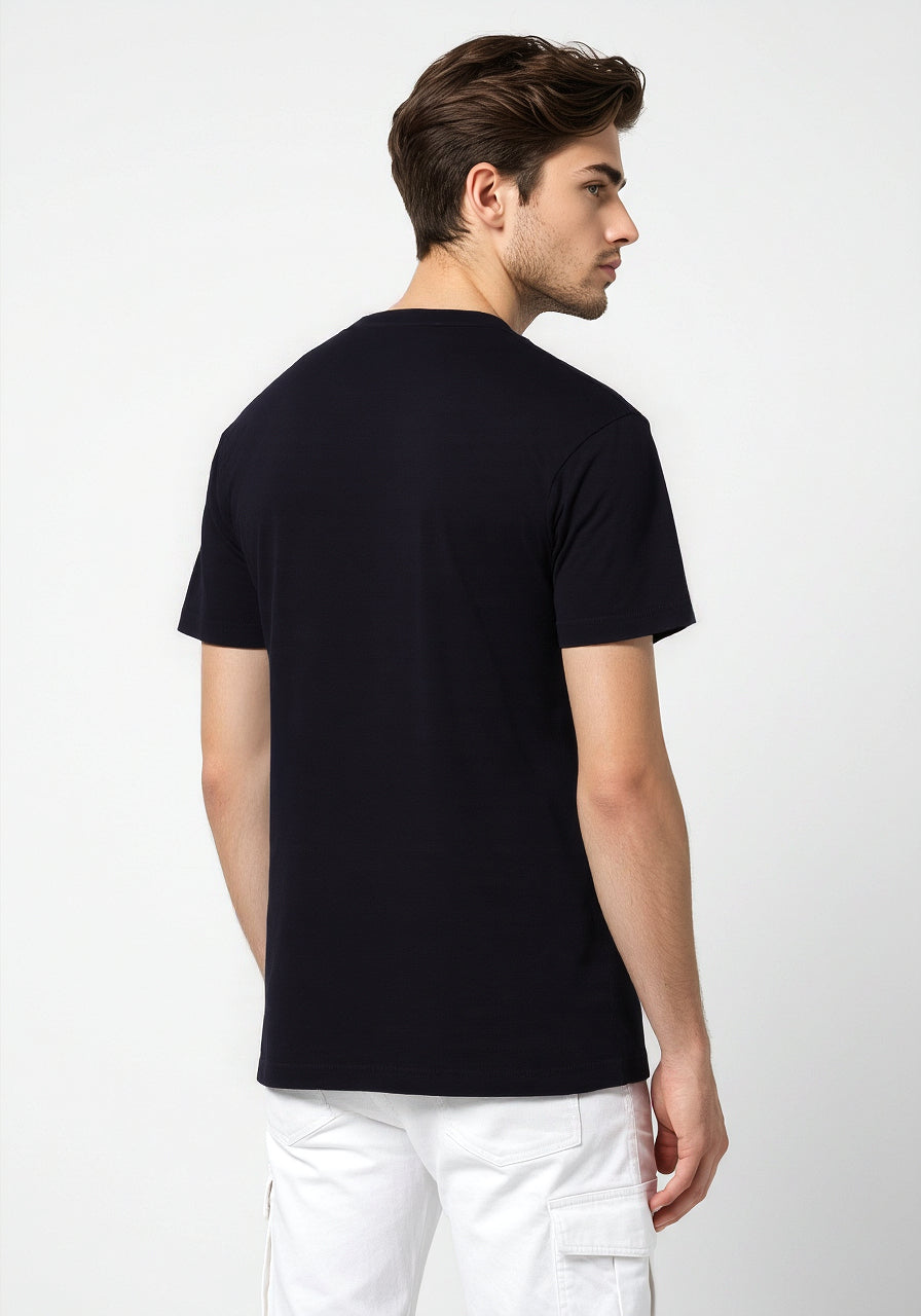 Celio* Tyson Men Black Printed Regular Fit Cotton T-shirt