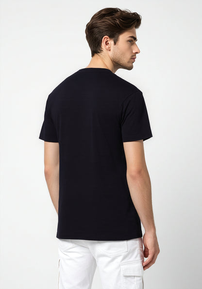 Celio* Tyson Men Black Printed Regular Fit Cotton T-shirt