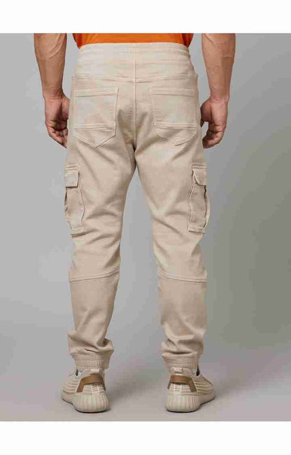 Beige Regular Fit Cargos