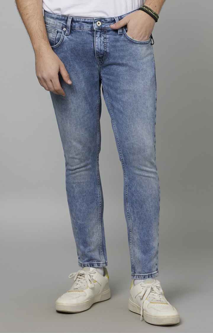 Blue Skinny Ankle Length Jeans