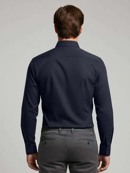 Celio* Men Blue Solid Regular Fit Cotton Shirts