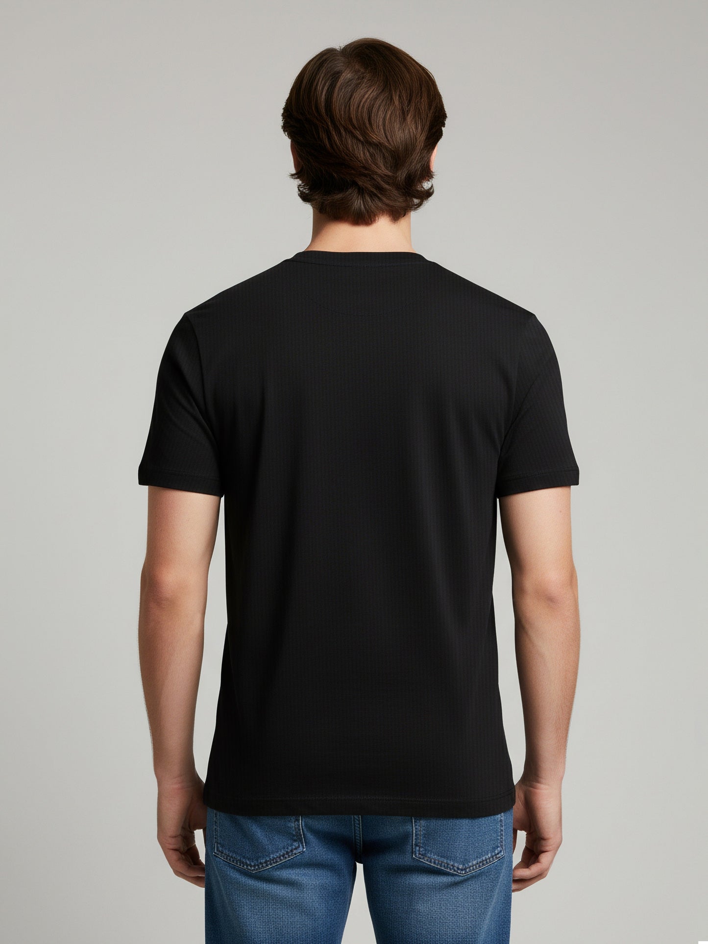 Celio* Men Black Solid Slim Fit Cotton T-Shirts