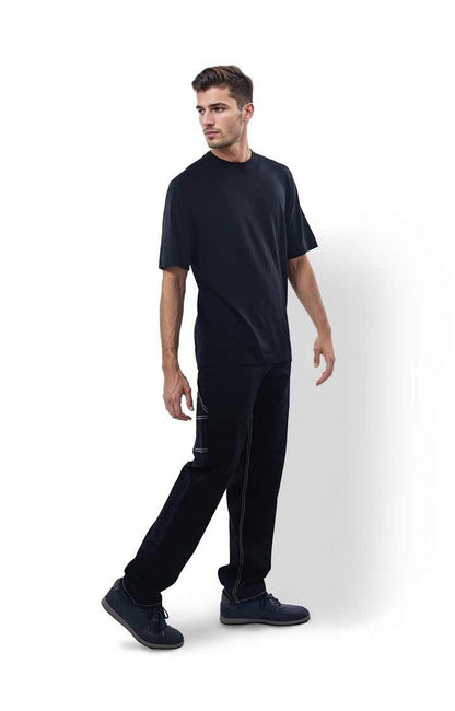 Celio* Solid Oversized Viscose Black T-Shirt