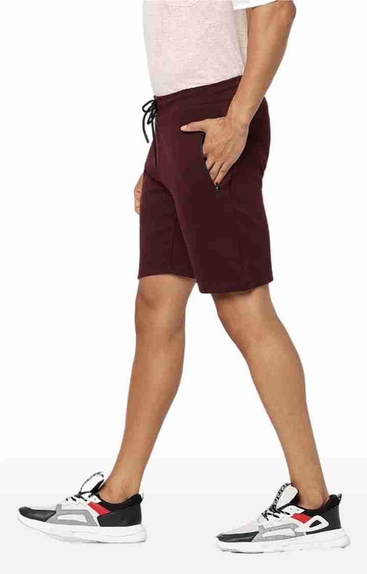 Burgundy Regular Fit Shorts