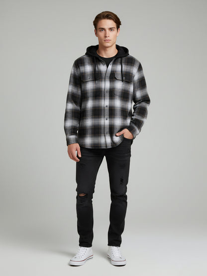 Celio* Men Grey Checked Regular Fit Cotton Shirts