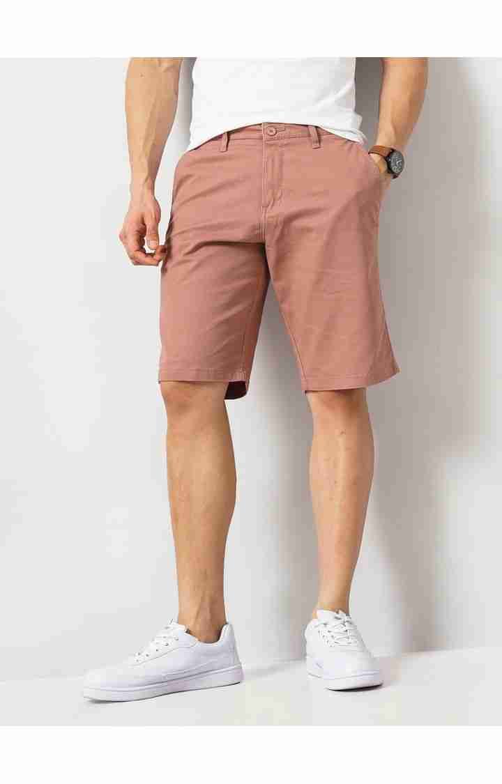 Peach Regular Fit Shorts