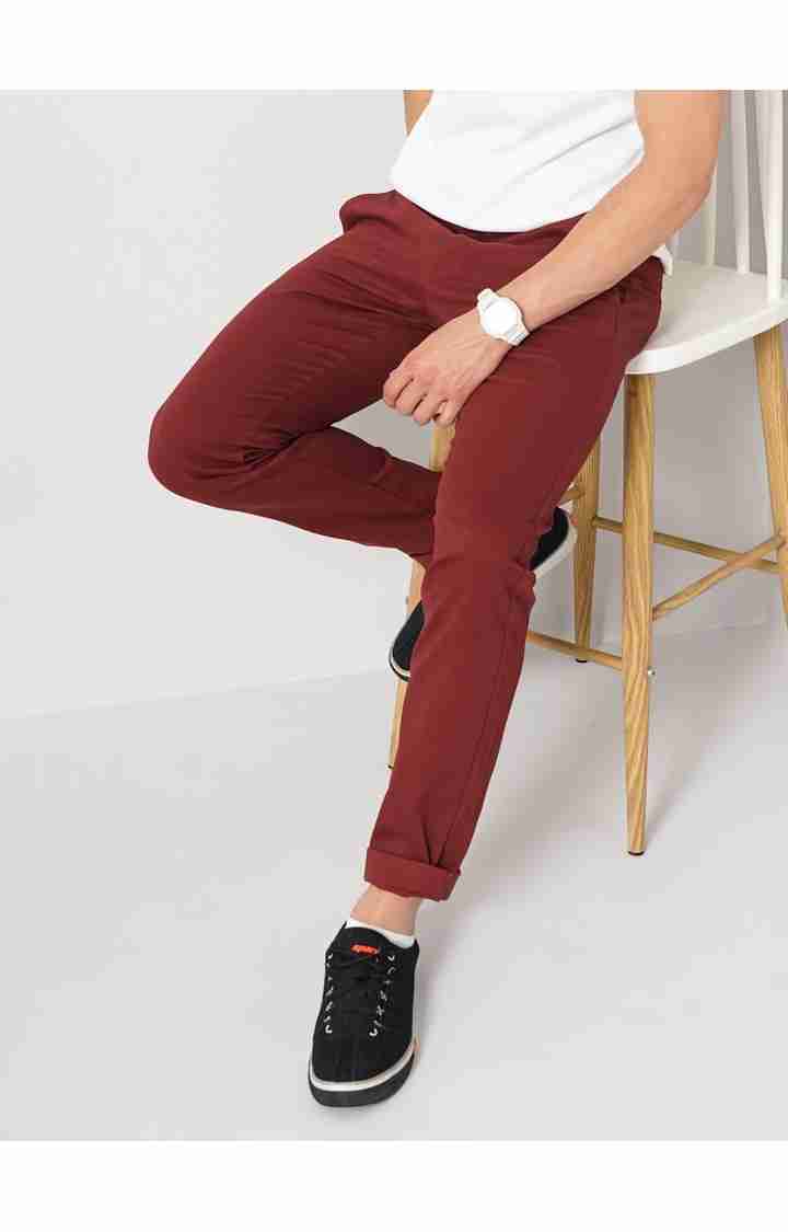 Maroon Slim Fit Trousers