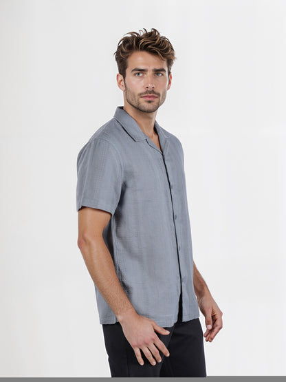 Celio* Men Teal Solid Regular Fit Cotton Casual Shirt