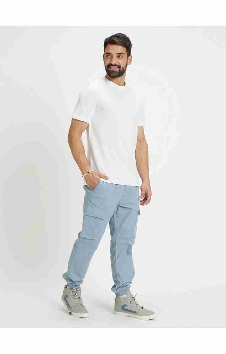 Blue Regular Fit Cargos