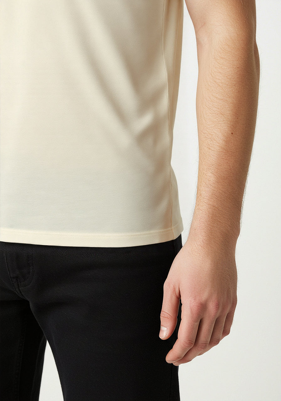 Celio* Men Cream Printed Oversized Cotton T-shirt