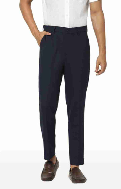 Navy Blue Regular Fit Trousers