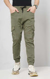 Celio* Cotton-Poly-Blend Regular Fit Olive Trouser