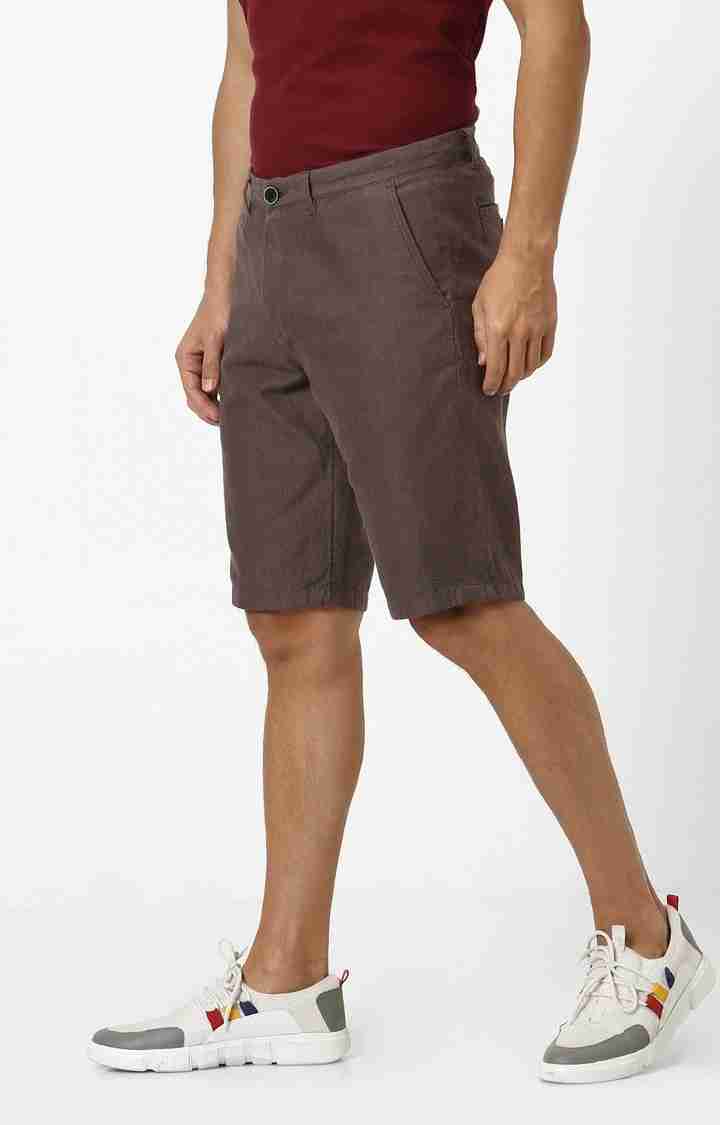 Brown Regular Fit Shorts