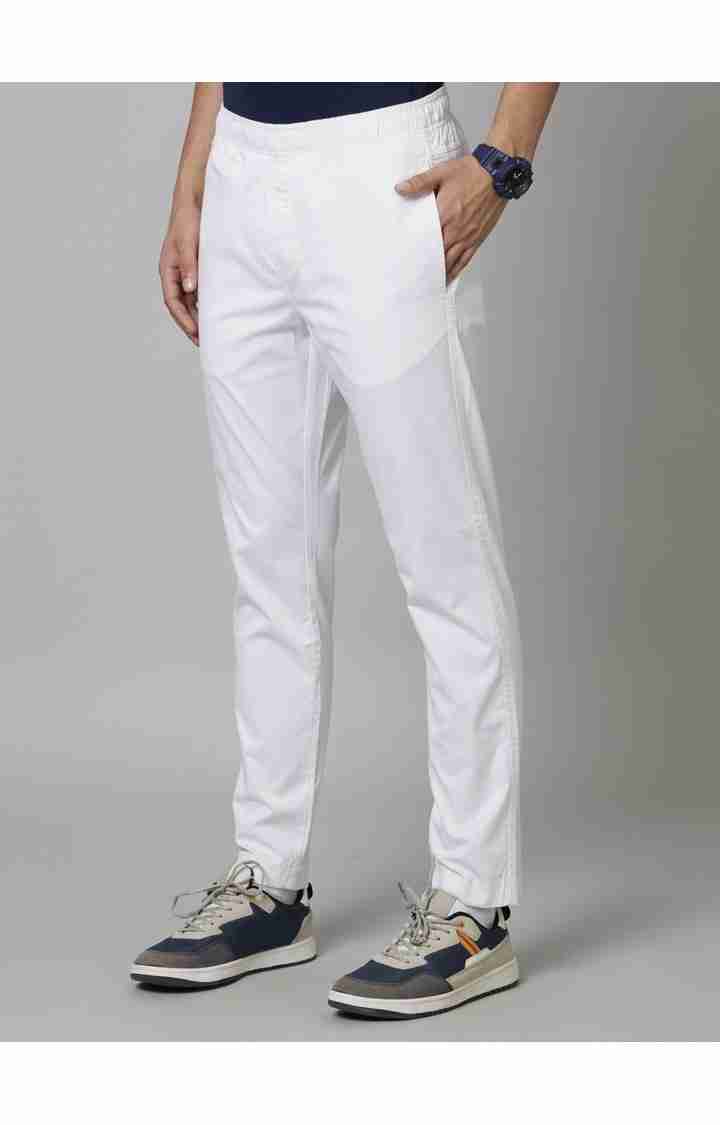 White Slim Fit Trousers