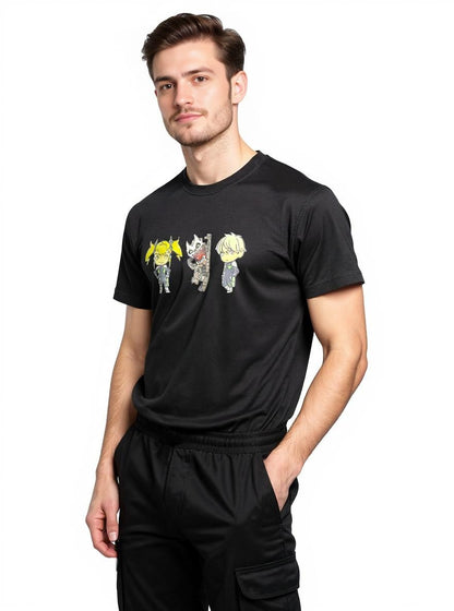Celio* Men Black Printed Oversized Cotton Kaiju T-Shirt