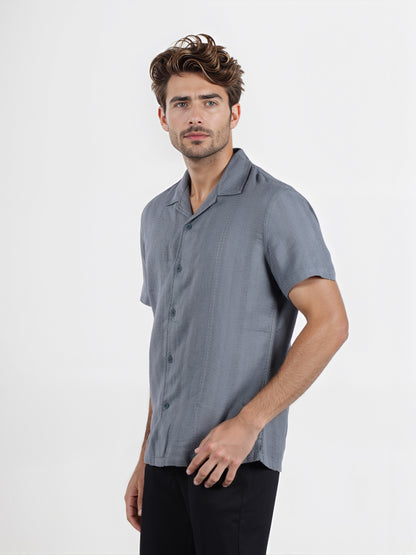 Celio* Men Teal Solid Regular Fit Cotton Casual Shirt