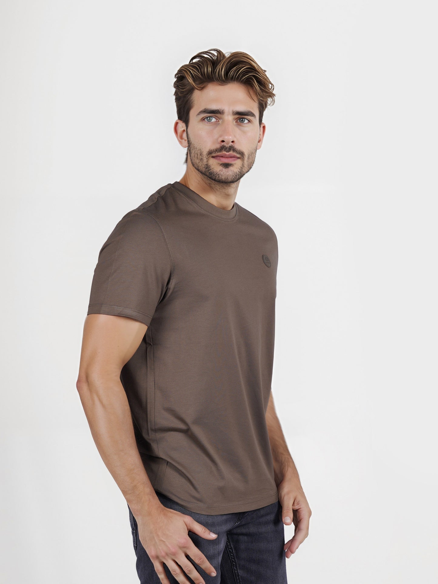 Celio* Printed Regular Fit Knit Olive T-Shirt