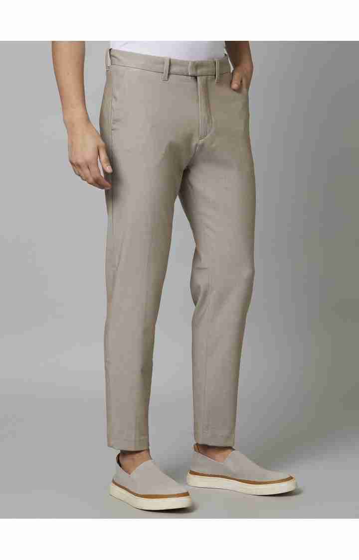 Beige Slim Fit Trousers