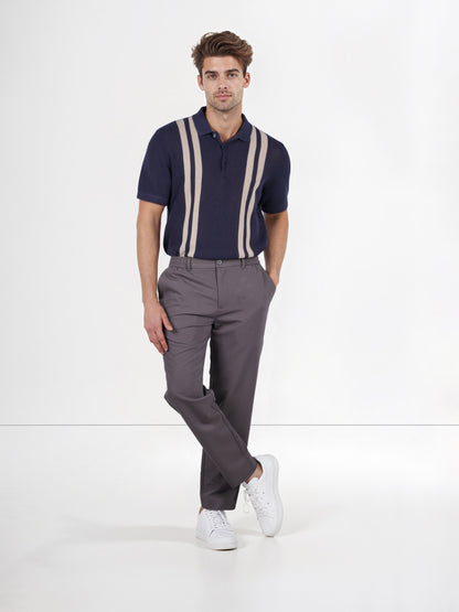 Celio* Rayon-Blend Regular Fit Grey Trousers