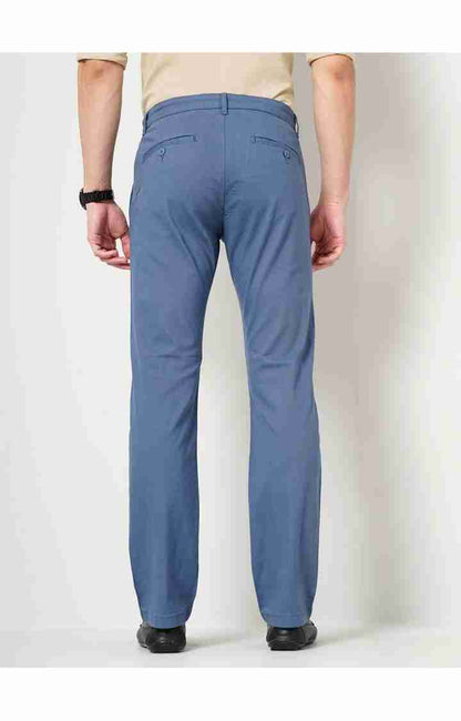 Blue Straight Fit Trousers