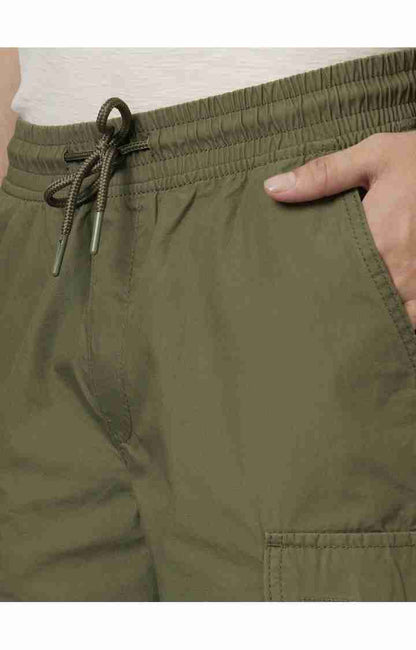 Olive Regular Fit Shorts