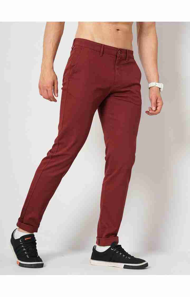 Maroon Slim Fit Trousers