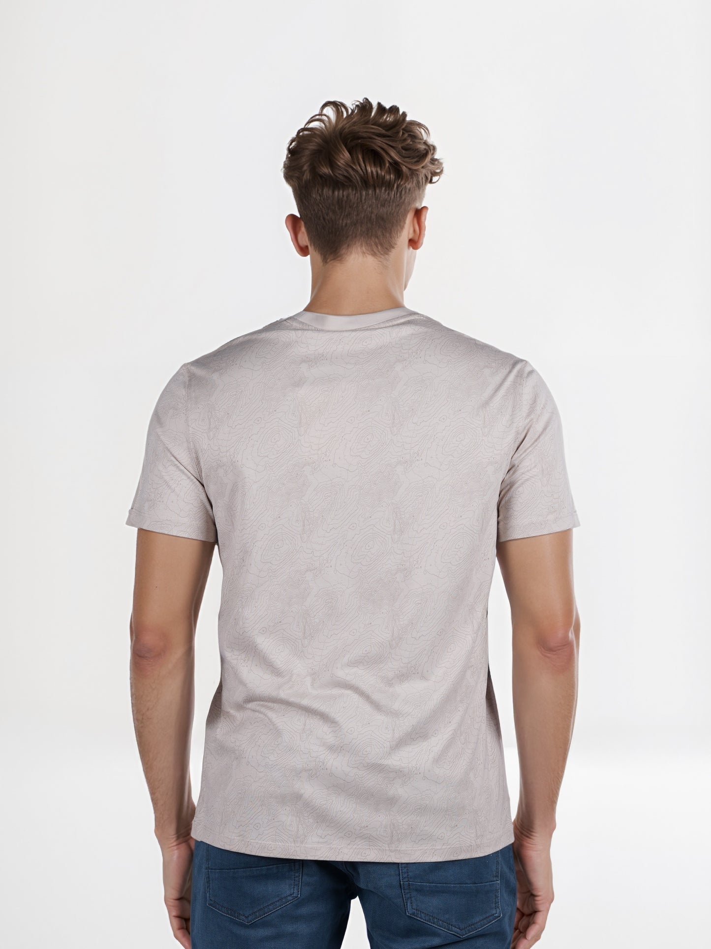 Celio* Chamonix Regular Fit Cotton Beige T-Shirt