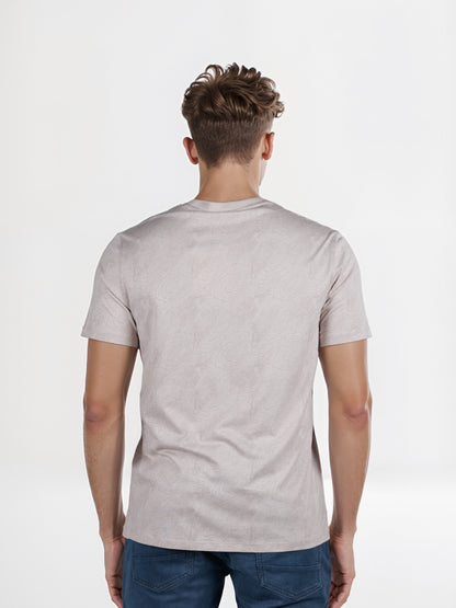 Celio* Chamonix Regular Fit Cotton Beige T-Shirt