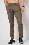 Celio* Cotton Slim Fit Brown Trouser