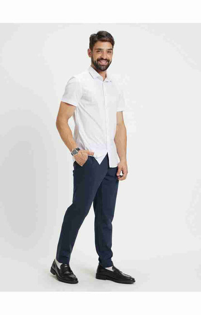 Navy Blue Slim Fit Trousers