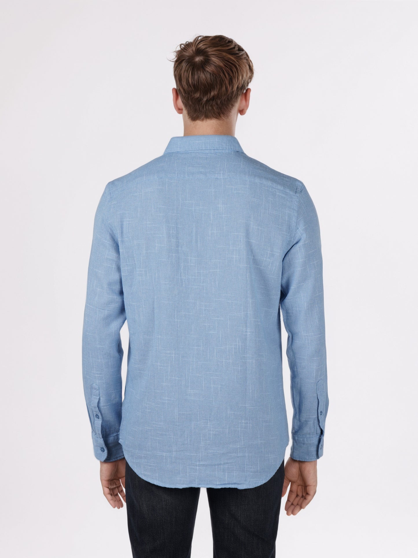 Celio* Men Blue Solid Regular Fit Cotton Shirts