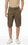 Celio* Cotton Regular Fit Olive Shorts