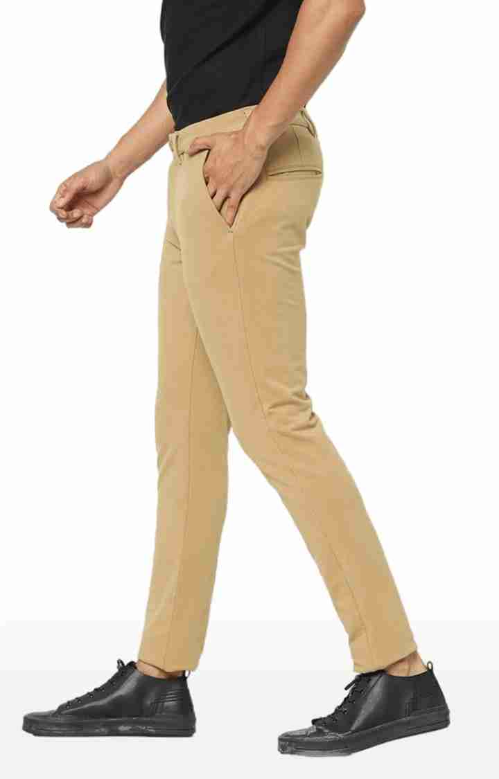 Beige Regular Fit Trousers